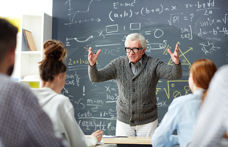 Teacher in front of class