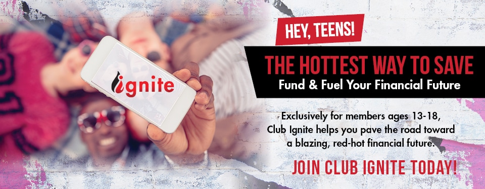 Club Ignite bank account for teens.