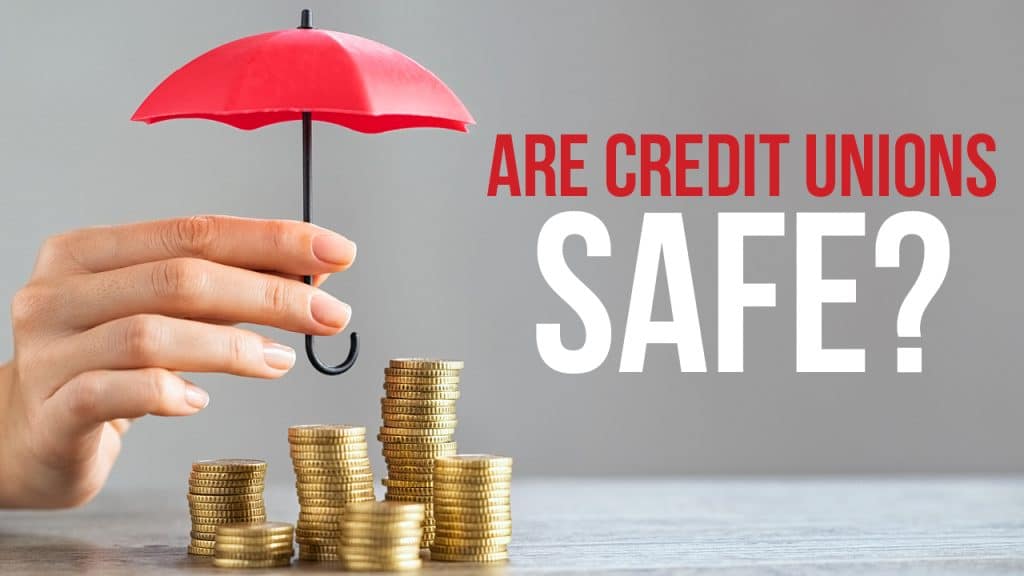 Is a credit union safe? Image of a delightful umbrella over money.