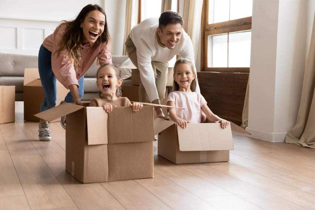 leveraging tips for first-time home buyers, this family of four is settling in to their new dream home.