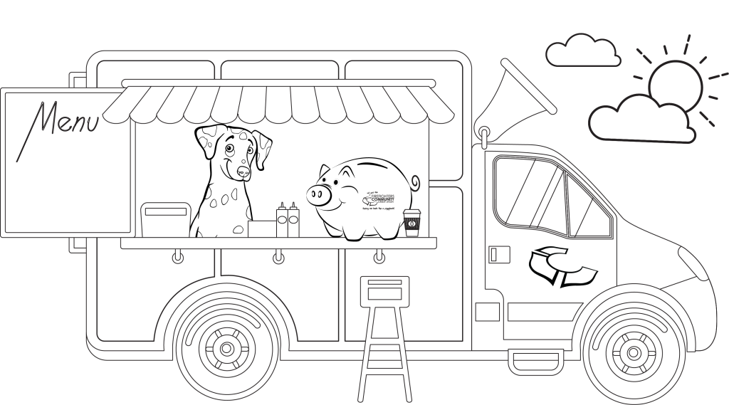 Sparky Coloring Contest Page Food Truck Q3 2025